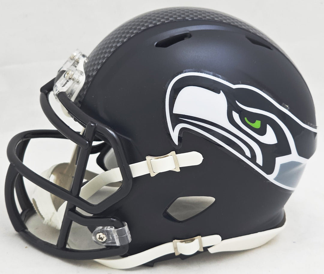 Chris Carson Signed Seattle Seahawks Blue Speed Mini Helmet Fanatics Holo