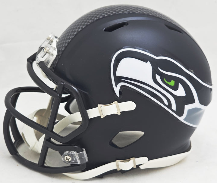 Chris Carson Signed Seattle Seahawks Blue Speed Mini Helmet Fanatics Holo