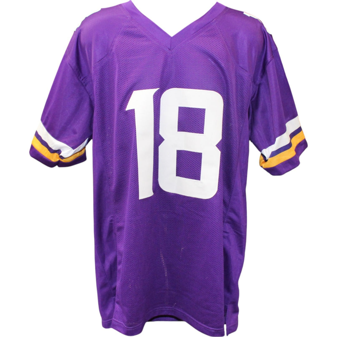 Justin Jefferson Autographed Pro Style XL Purple Jersey Beckett Witness 50140