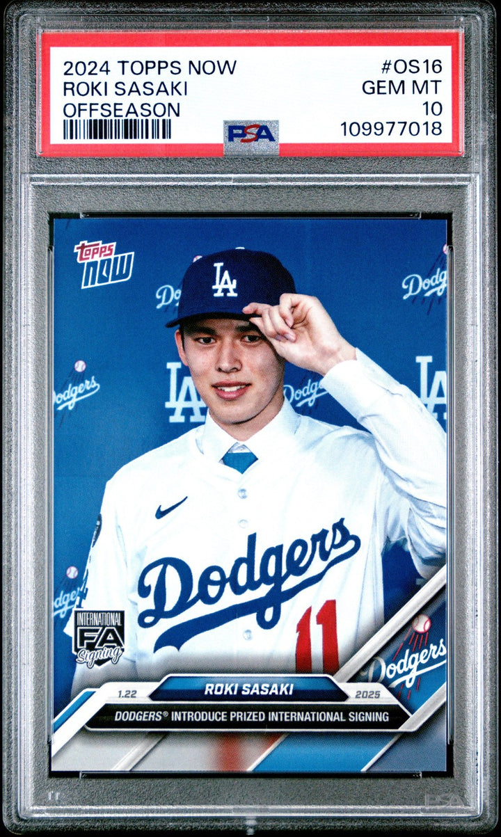 Graded 2024 Topps Now Roki Sasaki #OS16 Offseason Rookie RC Card PSA 10