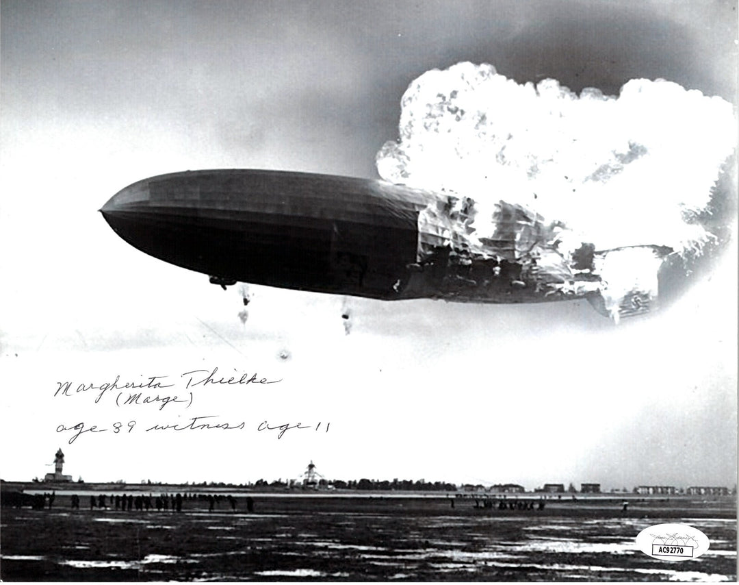 Margherita/Marge Thielke signed  1937 Hindenburg Disaster Witness 8x10 Photo-JSA