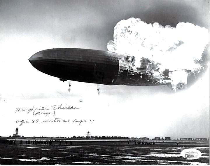 Margherita/Marge Thielke signed  1937 Hindenburg Disaster Witness 8x10 Photo-JSA