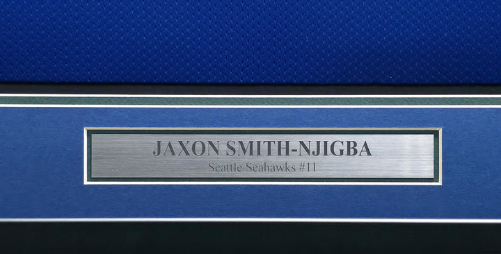 Jaxon Smith-Njigba Signed Framed Seahawks Blue Jersey Beckett BAS