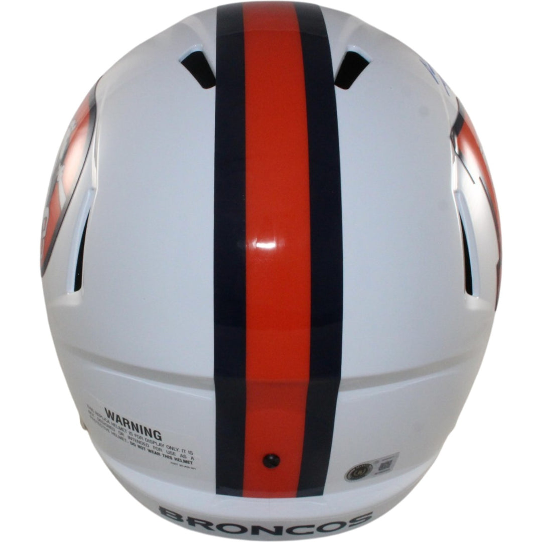 Bo Nix Autographed Denver Broncos F/S 2023 ALT Helmet Beckett Witness 57290