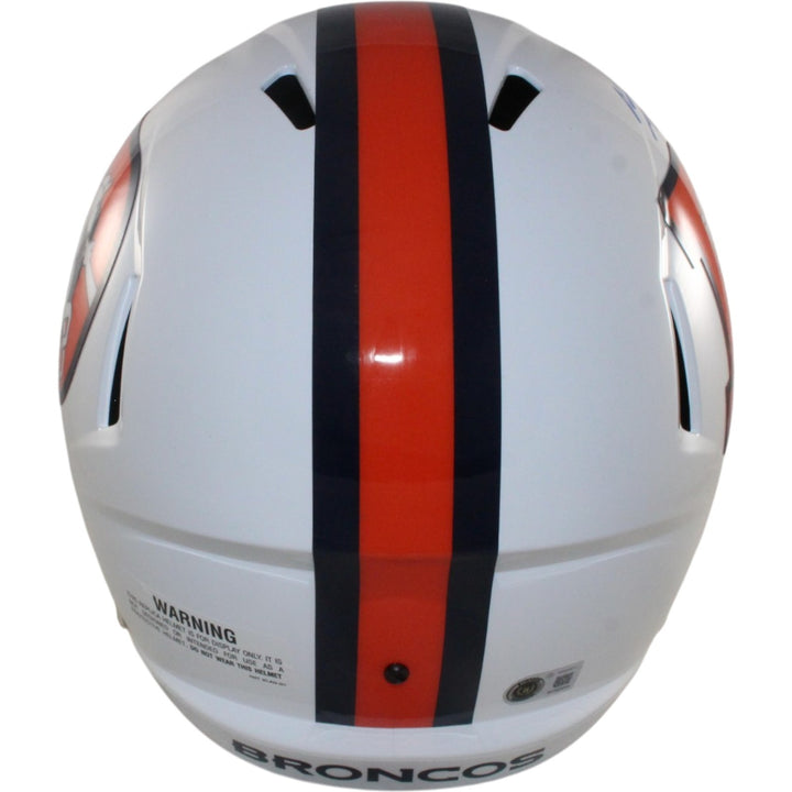 Bo Nix Autographed Denver Broncos F/S 2023 ALT Helmet Beckett Witness 57290