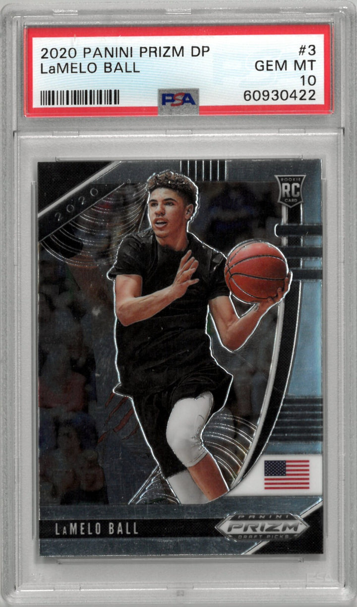 LaMelo Ball 2020-21 Panini Prizm Draft Picks Rookie Card- PSA Graded 10 Gem Mint