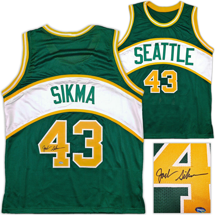 Seattle Supersonics Jack Sikma Autographed Signed Green Jersey MCS Holo