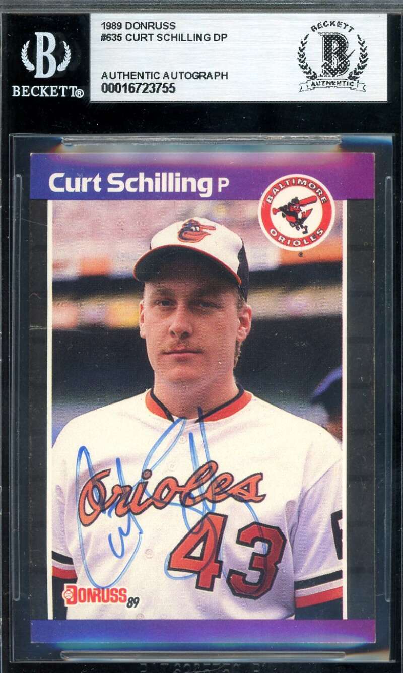 Curt Schilling Beckett BAS Signed 1989 Donruss Rookie Autograph