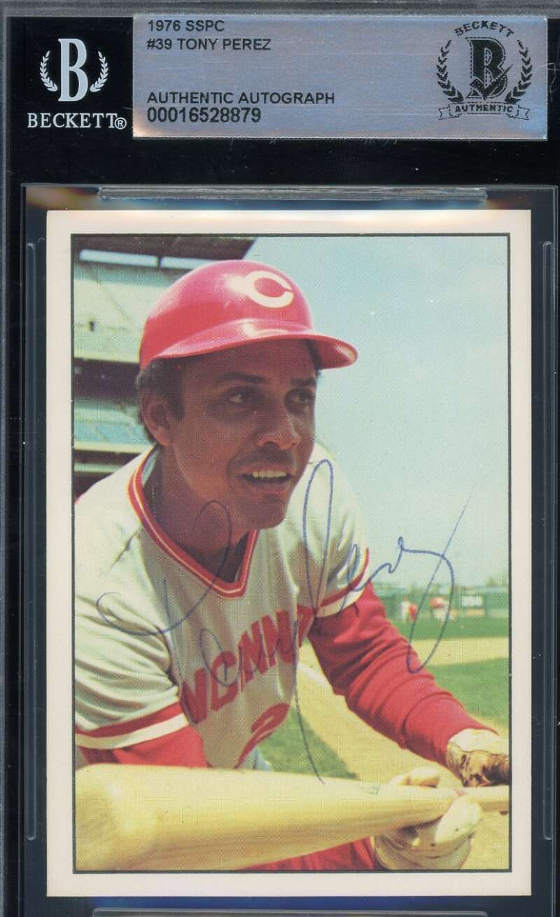 Tony Perez Beckett BAS Signed 1975 SSPC Autograph