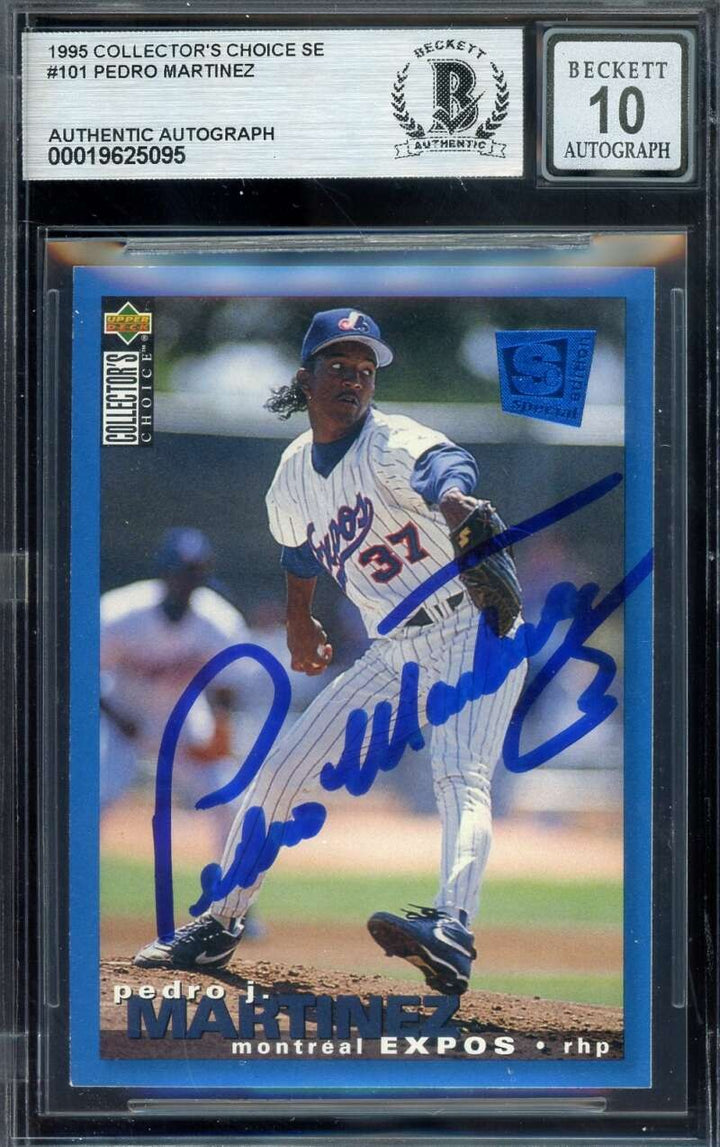 Pedro Martinez Gem Mint 10 Beckett BAS Signed 1995 Upper Deck Collectors Choice