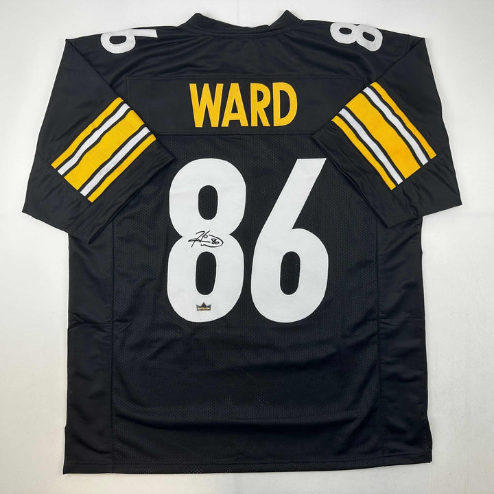 Facsimile Autographed Hines Ward Pittsburgh Black Reprint Jersey Size Men's XL