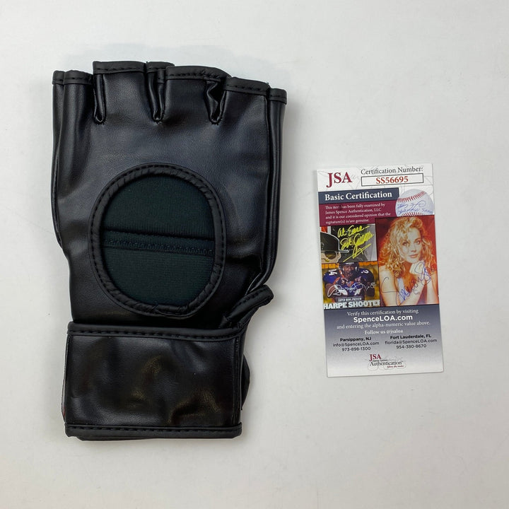 Autographed/Signed Dustin Poirier The Diamond Black UFC MMA Glove BAS COA