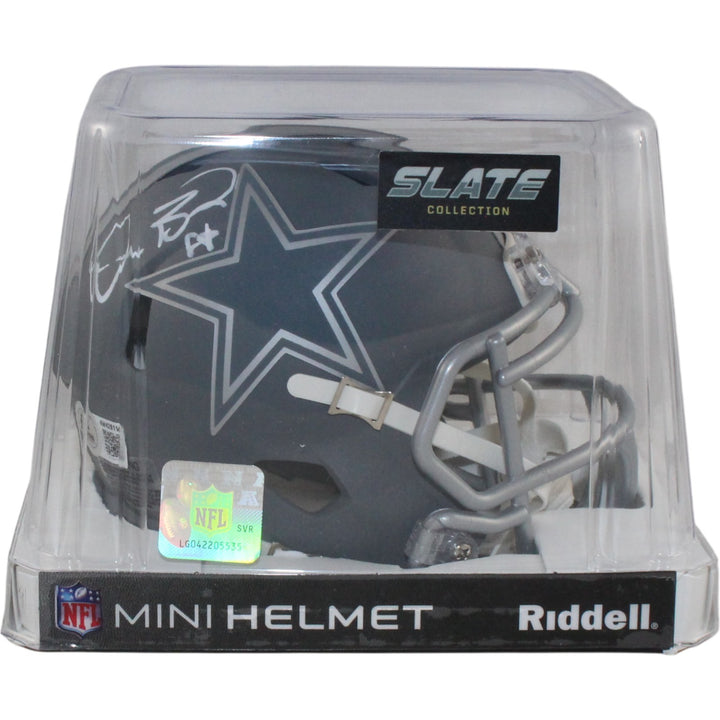 Dez Bryant Autographed Dallas Cowboys Slate Mini Helmet Beckett Witness 55041