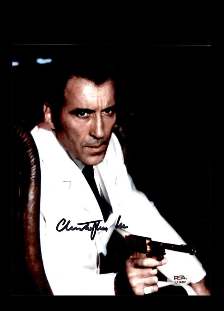 Christoper Lee PSA DNA Coa Signed 8x10 Photo Autograph Man With Golden Gun