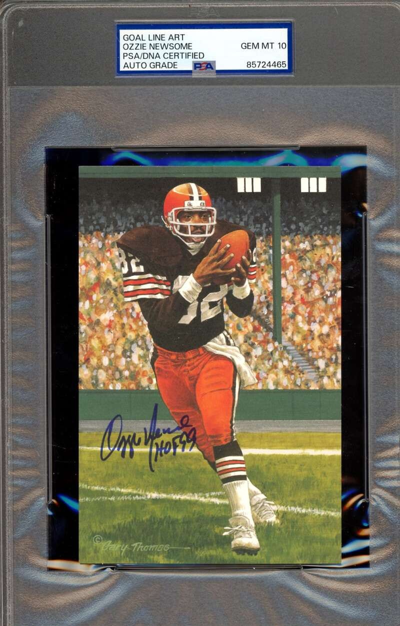 Ozzie Newsome Gem Mint 10 PSA DNA Goal Line Art Card GLAC Signed HOF 99