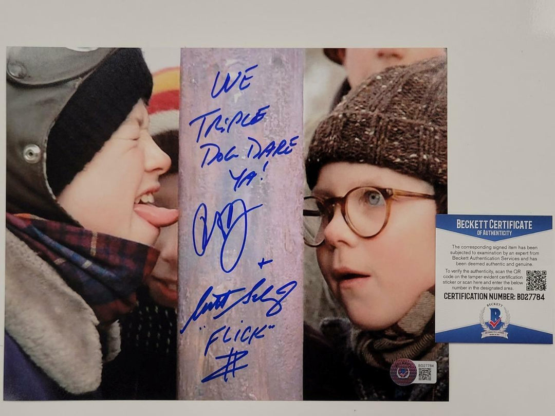 Peter Billingsley & Scott Schwartz signed A Christmas Story 8x10 Photo ~ BAS COA