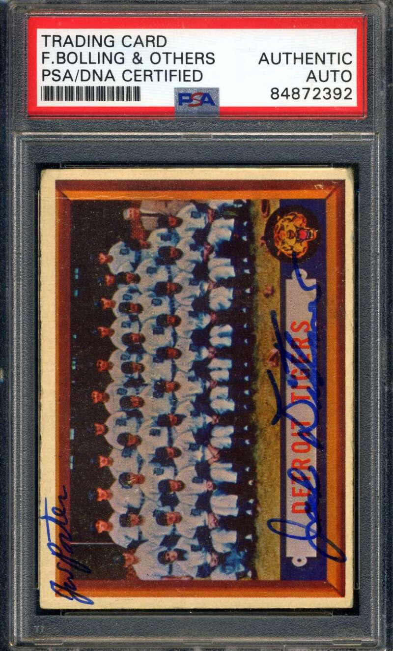 Bolling Porter Dittmar Sleater PSA DNA Signed 1957 Topps Team Autograph