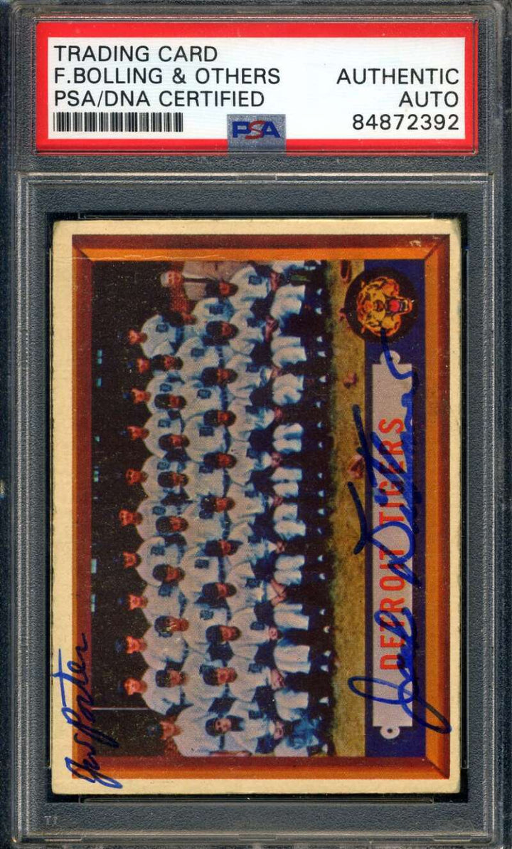 Bolling Porter Dittmar Sleater PSA DNA Signed 1957 Topps Team Autograph