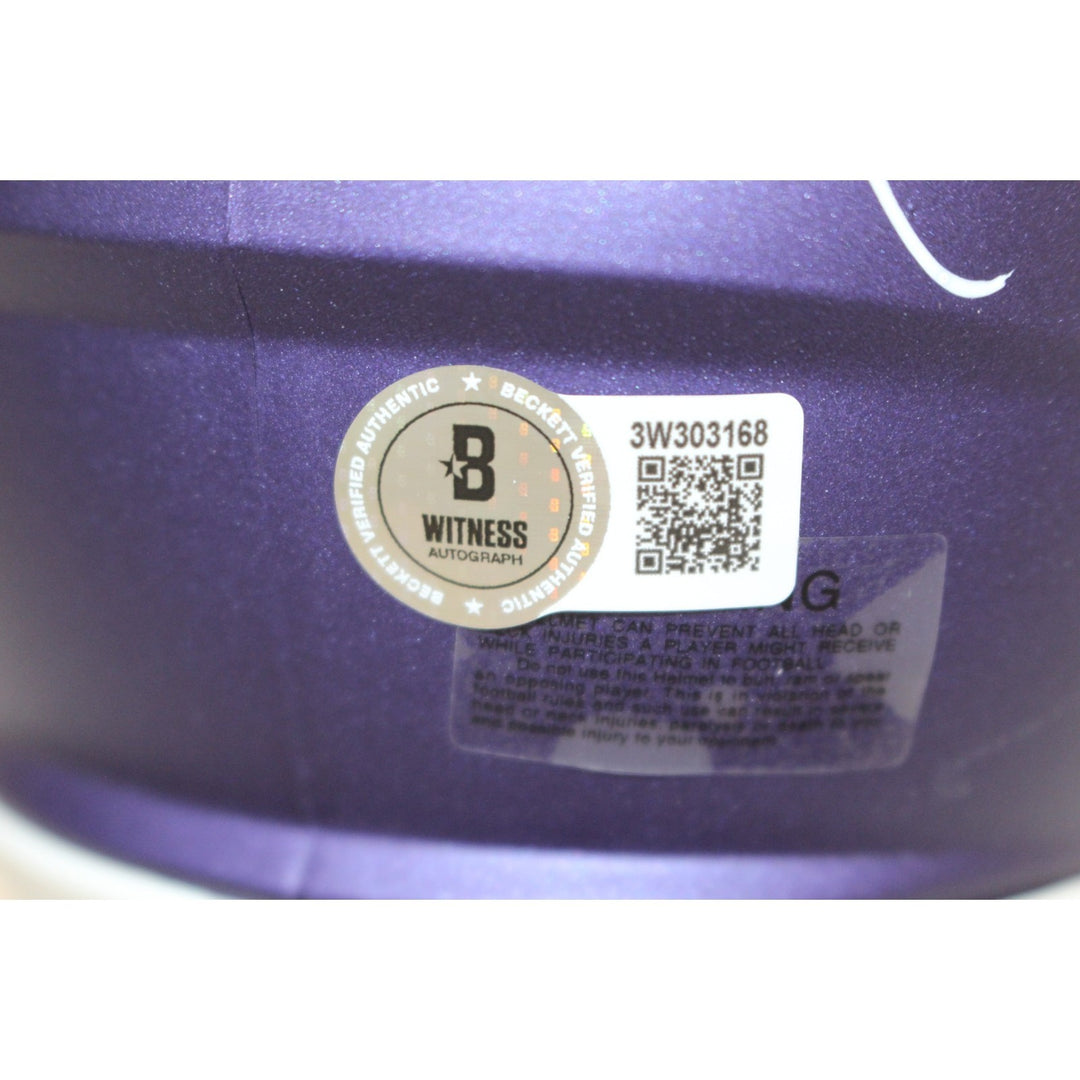 Ray Lewis Autographed Baltimore Ravens 24 Alt Mini Helmet Beckett WIT 55626