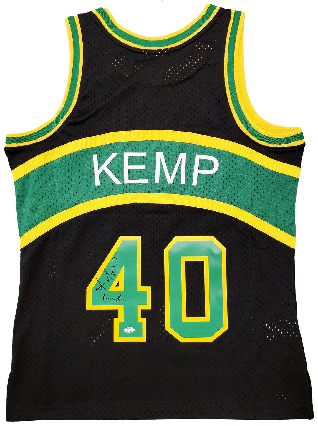 Sonics Shawn Kemp Auto Black AUTH Mitchell Ness HWCs Swingman Jersey M Reign Man