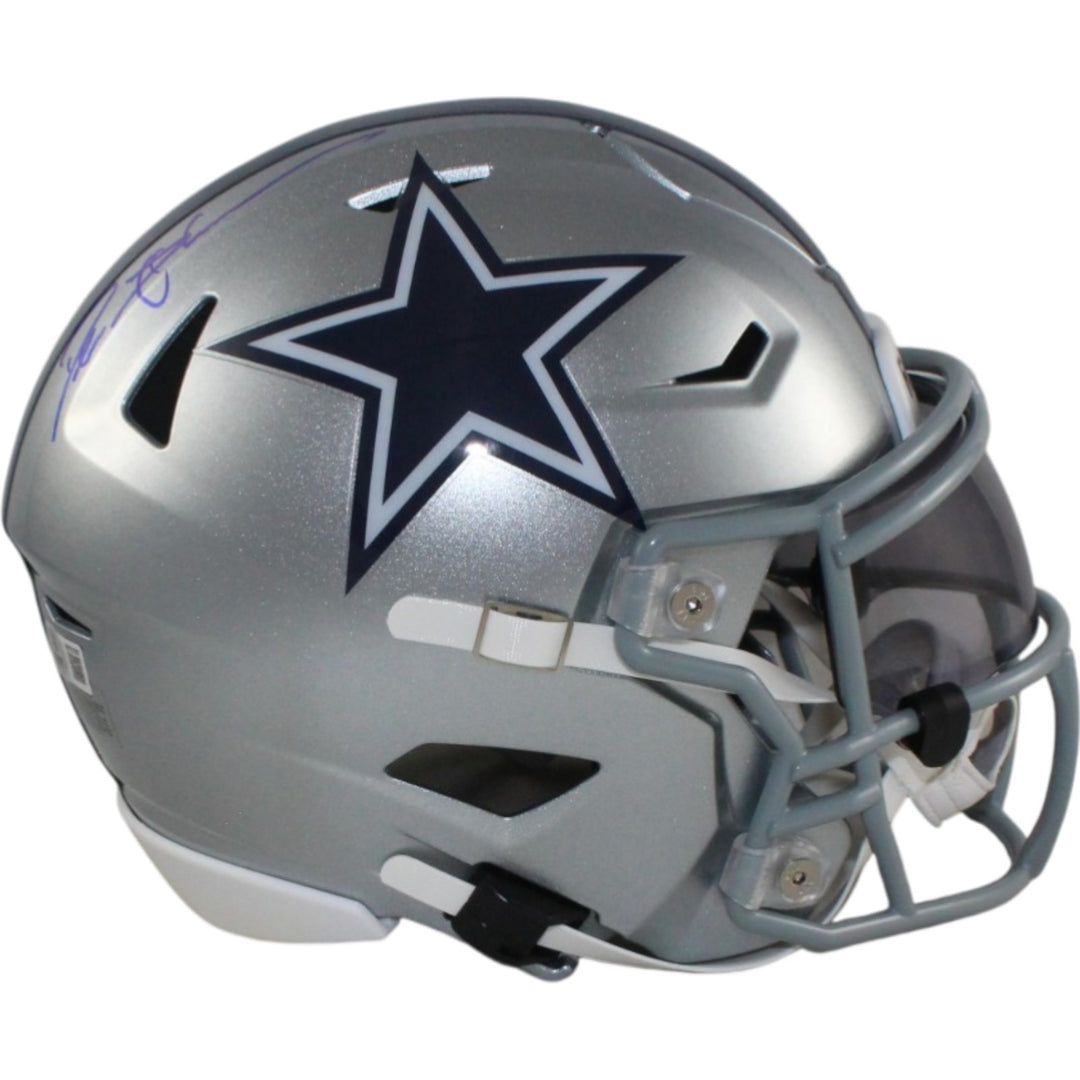 Deion Sanders Autographed Dallas Cowboys Mid-Size Midi Helmet Beckett WIT 55225