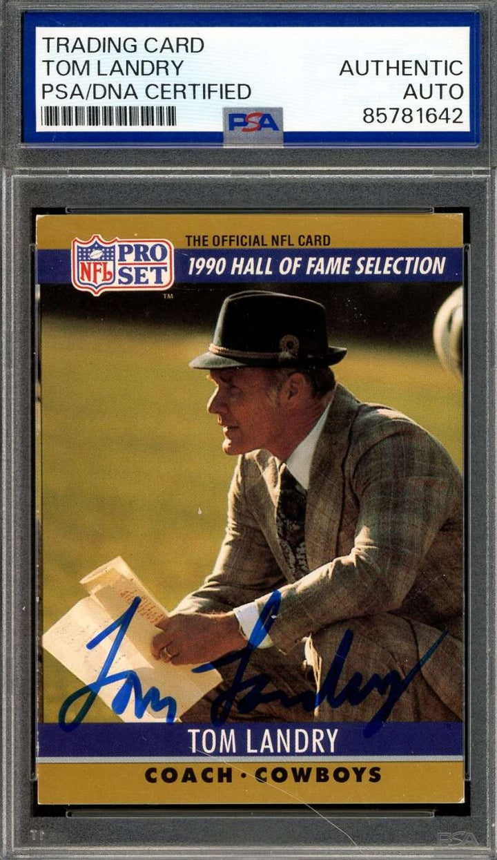 Tom Landry PSA DNA Signed 1990 Pro Set HOF Autograph Cowboys