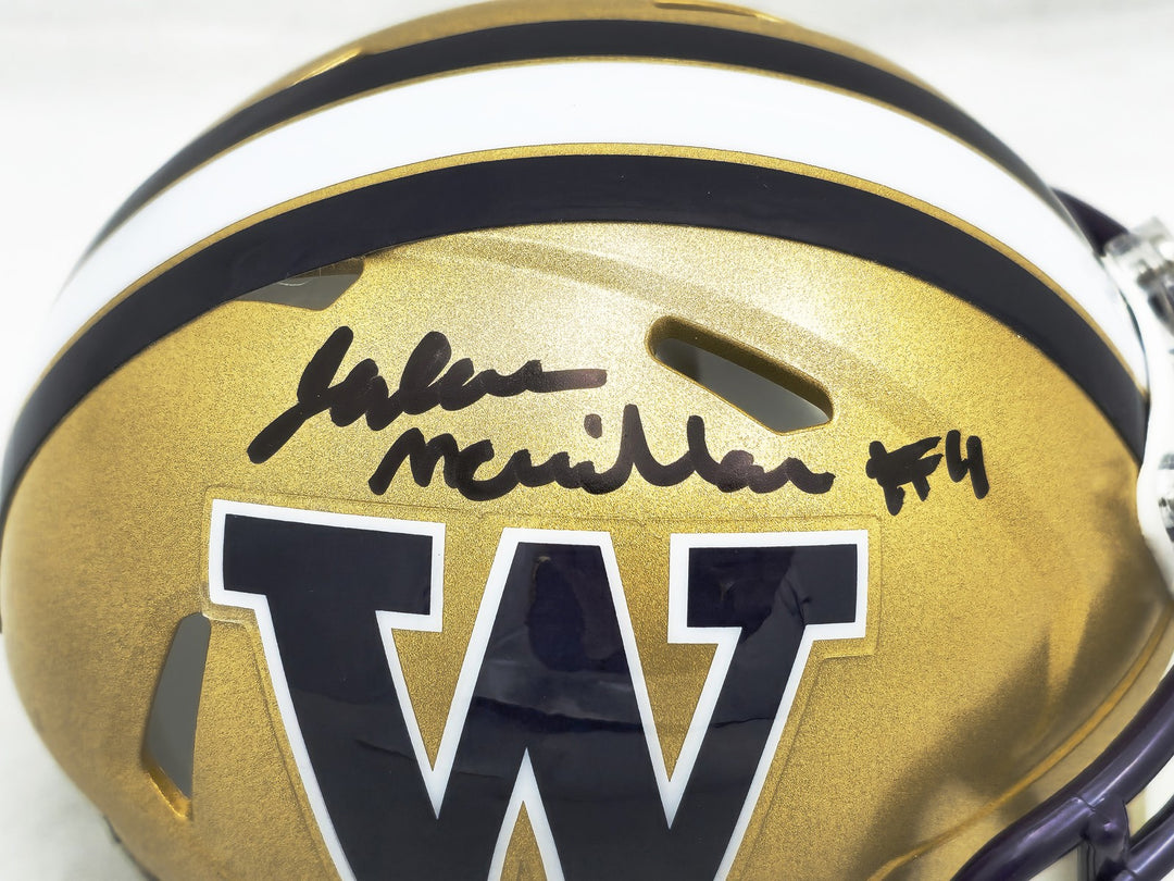 Jalen McMillan Auto Signed Washington Huskies Gold Speed Mini Helmet MCS Holo