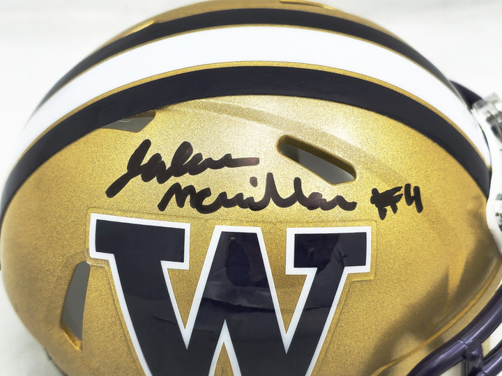 Jalen McMillan Auto Signed Washington Huskies Gold Speed Mini Helmet MCS Holo