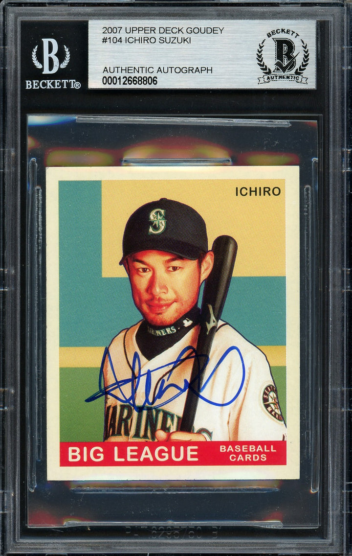 Ichiro Suzuki Signed 2007 Upper Deck Goudey Card 104 Seattle Mariners Beckett