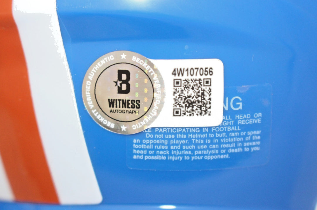 Louie Wright Autographed Denver Broncos TB Mini Helmet Beckett Witness 55379