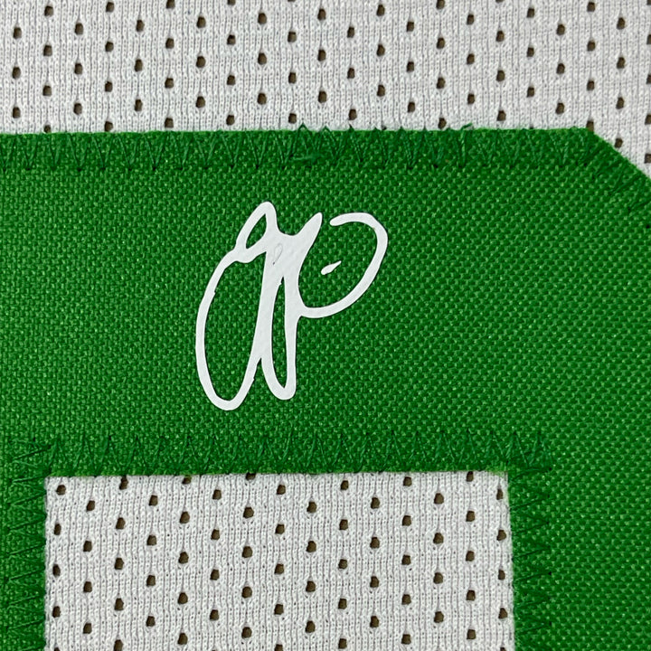 Framed Facsimile Autographed Jayson Tatum 33x42 White Reprint Laser Auto Jersey