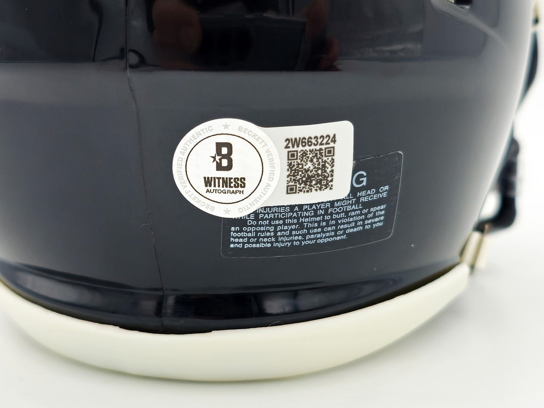 Brandon Graham Signed Eagles 2022 Alternate Black Speed Mini Helmet Beckett Wit