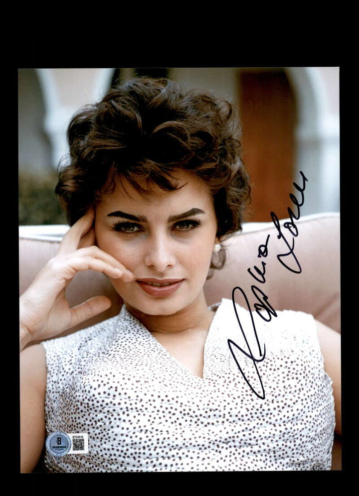 Sophia Loren Beckett BAS Signed 8x10 Photo Autograph