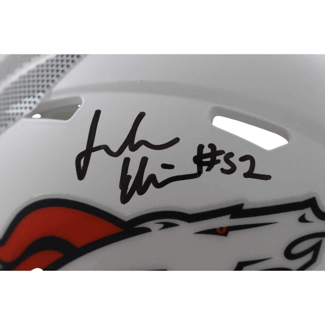 Jonah Elliss Autographed Denver Broncos 24 Alt Mini Helmet Beckett WIT 58285