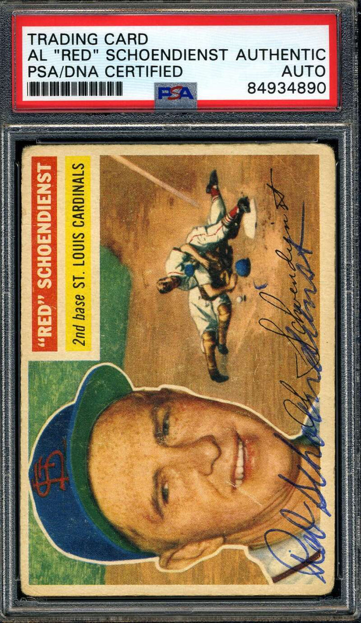 Red Schoendienst PSA DNA Coa Signed 1956 Topps Autograph
