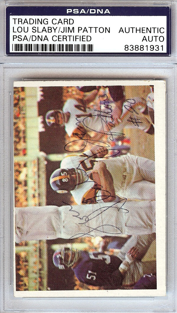 Lou Slaby & Jim Patton Auto Signed 1966 Philadelphia Card 156 Giants PSA/DNA