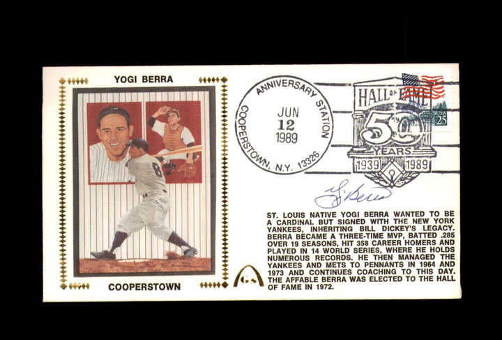 Yogi Berra PSA DNA Signed FDC 1989 First Day Cover Cache Cooperstown Autograph