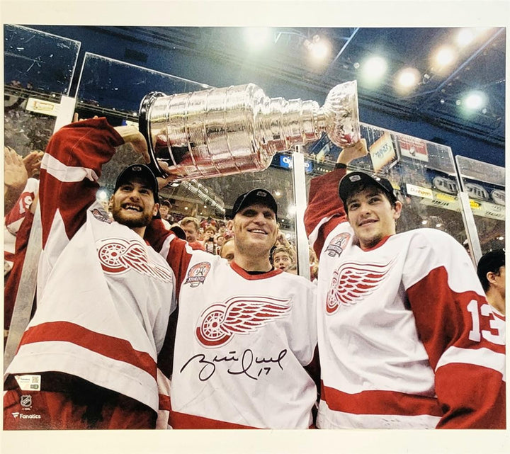 Brett Hull signed Detroit Red Wings Stanley Cup 16x20 photo autograph ~ Fanatics