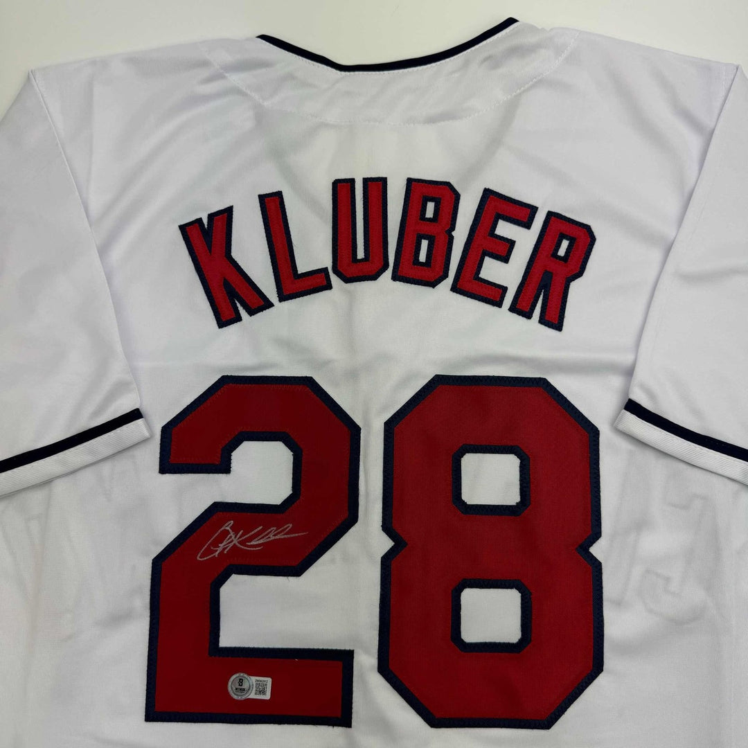 Autographed/Signed Corey Kluber Cleveland White Jersey Beckett BAS COA