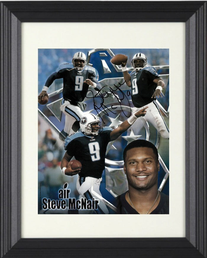 Steve McNair signed Tennessee Titans Air McNair NFL 8x10 Photo Framed- Beckett