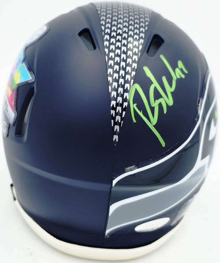 Rashid Shaheed Signed Seahawks Blue SB LX Champions Logo Speed Mini Helmet MCS