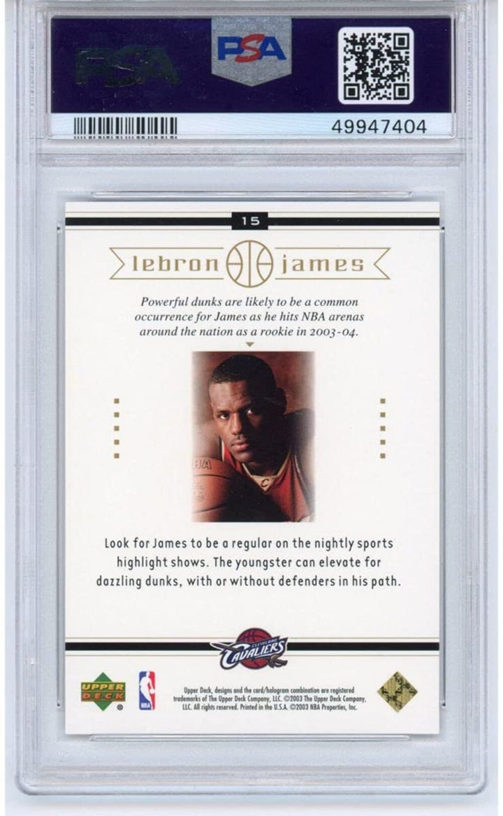 Graded 2003-04 Upper Deck LeBron James #15 Box Set Rookie RC Basketball Card PSA
