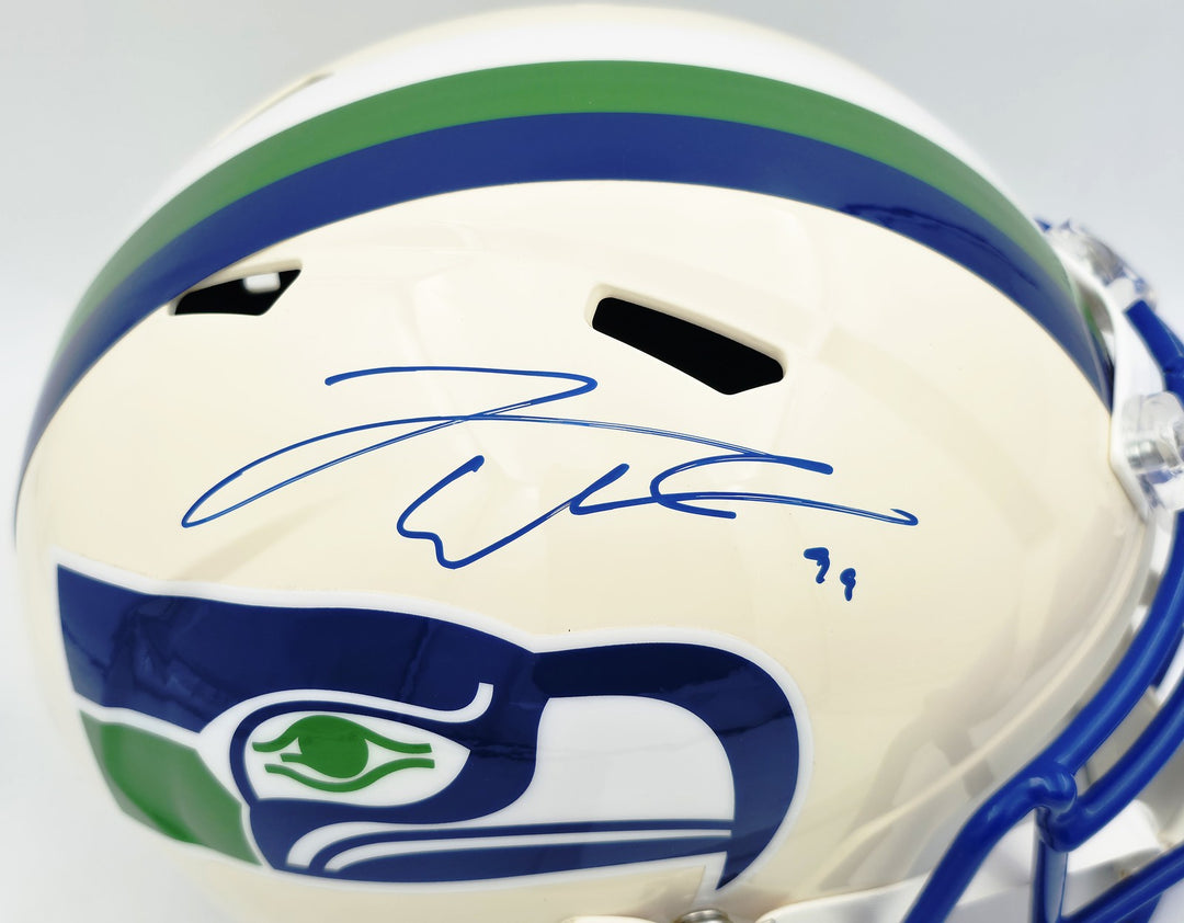 Leonard Williams Signed Seahawks Cream Full Size Retro Speed Replica Helmet