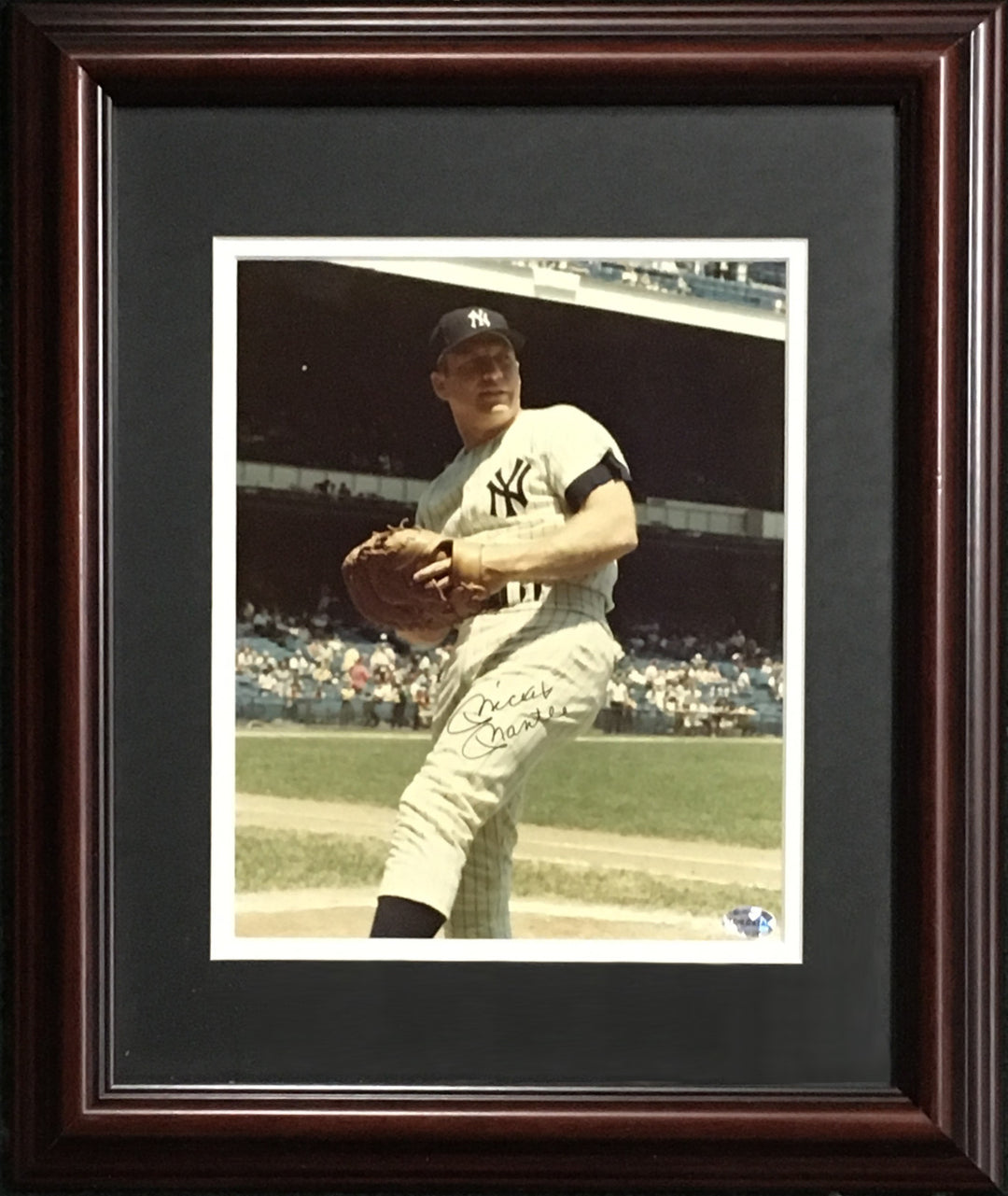 Mickey Mantle Yankees signed 8x10 photo framed vintage autograph tom catal COA