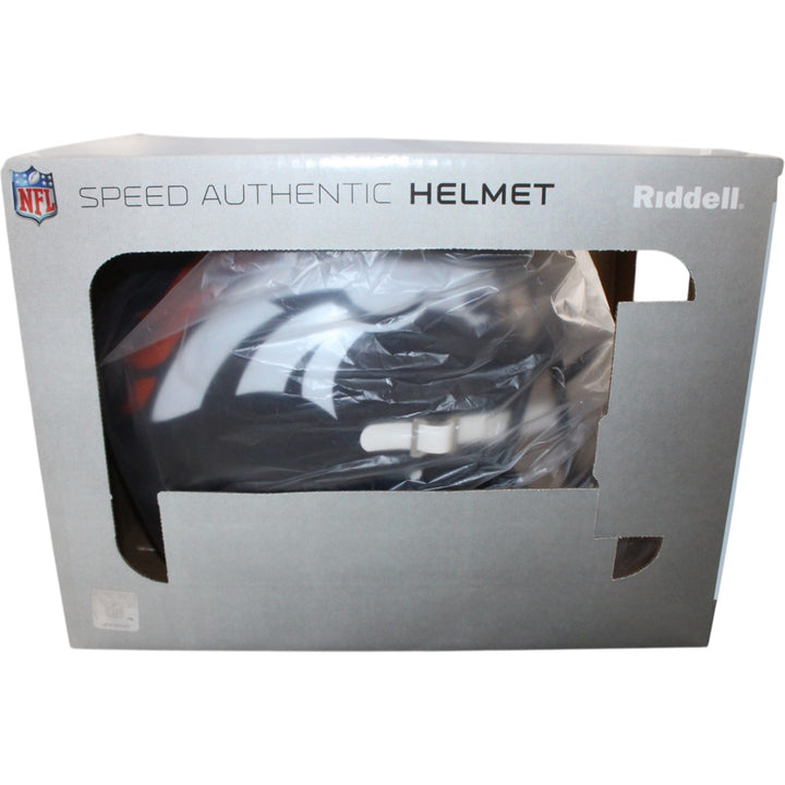John Elway Autographed Denver Broncos Authentic TB Helmet Beckett Witness 55250