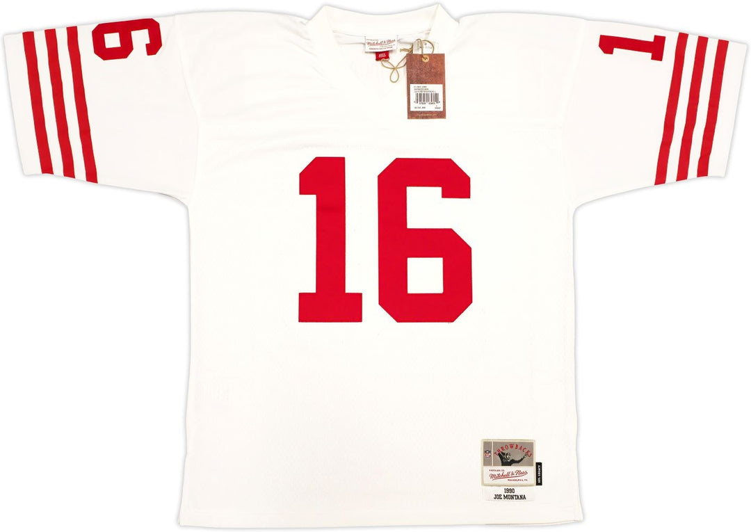 Joe Montana Signed 49ers White M&N Throwback Legacy Jersey Fanatics Hologram