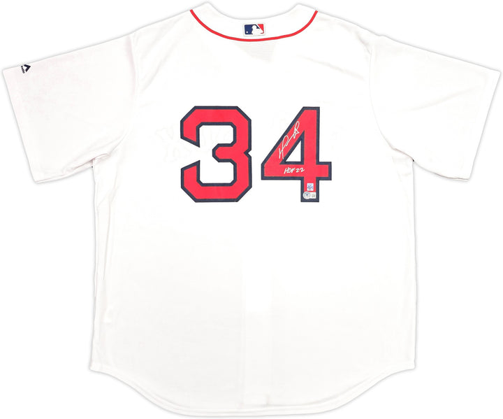 Red Sox David Ortiz Auto White Majestic Cool Base Jersey Size XL HOF 22 Beckett