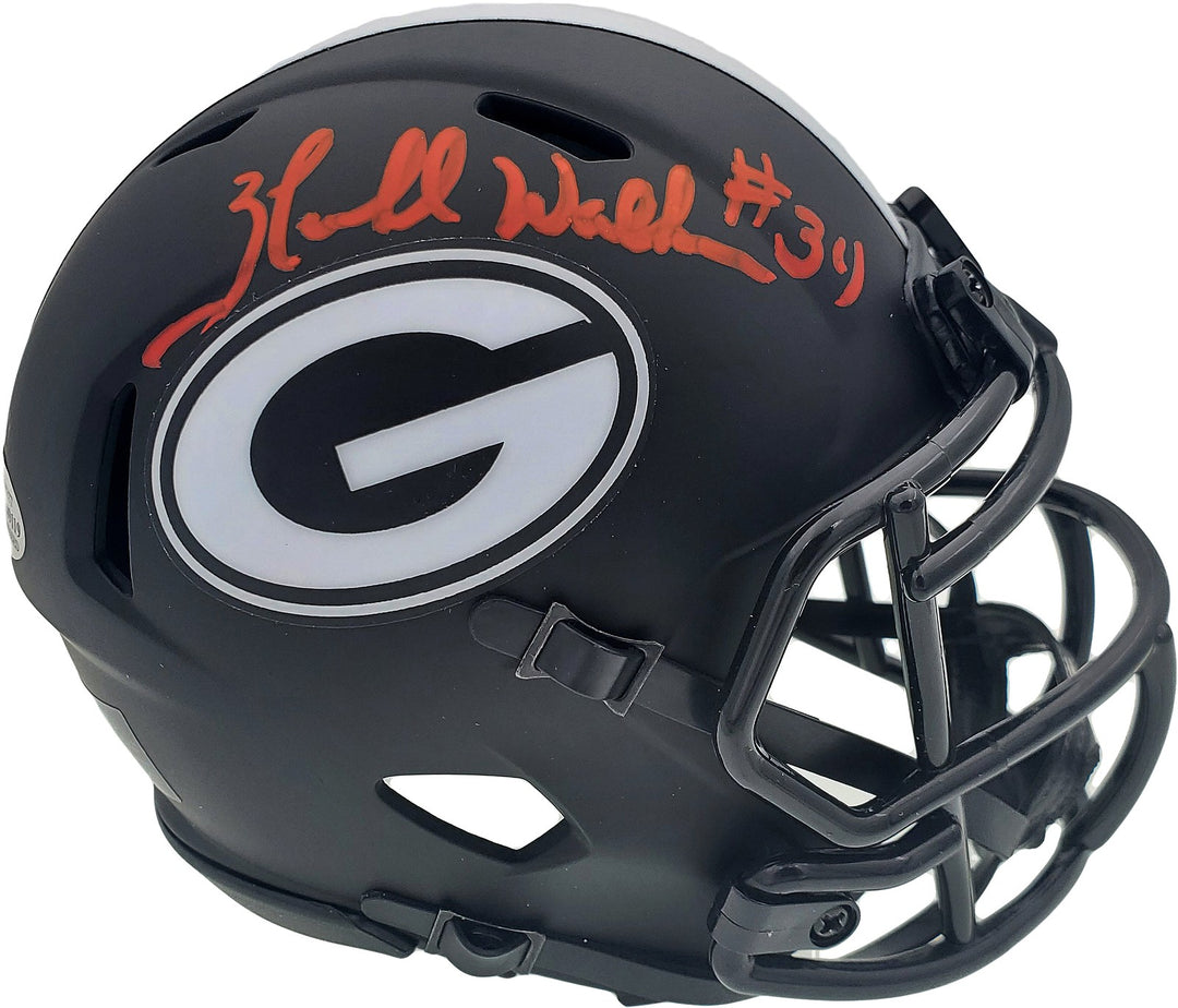 Herschel Walker Signed Georgia Bulldogs Eclipse Black Speed Mini Helmet Beckett