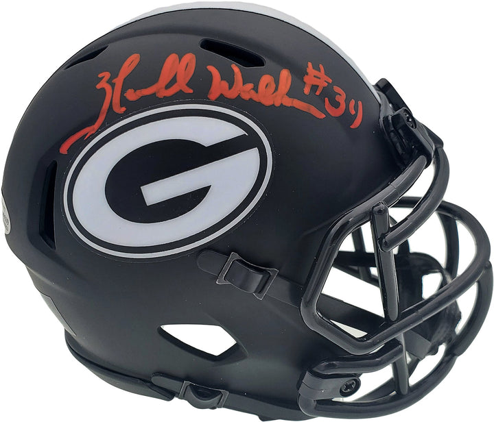 Herschel Walker Signed Georgia Bulldogs Eclipse Black Speed Mini Helmet Beckett
