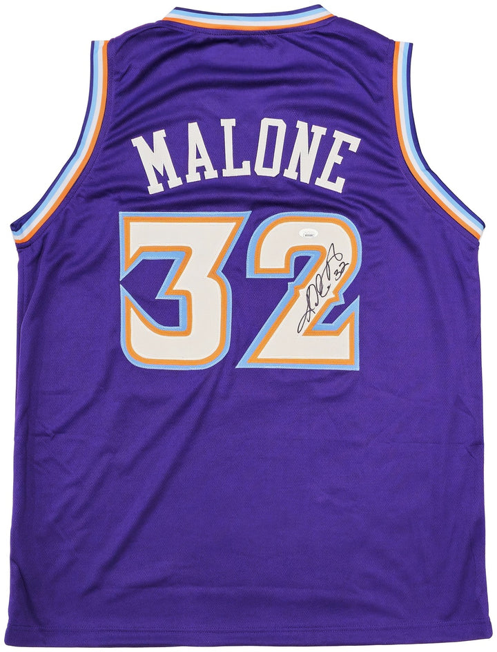 Utah Jazz Karl Malone Autographed Signed Purple Jersey JSA